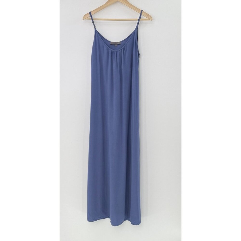 TYSA Long Perfect Adjustable Strap Blue Maxi‎ Dress Sz 3 Minimal Boho Flowy USA